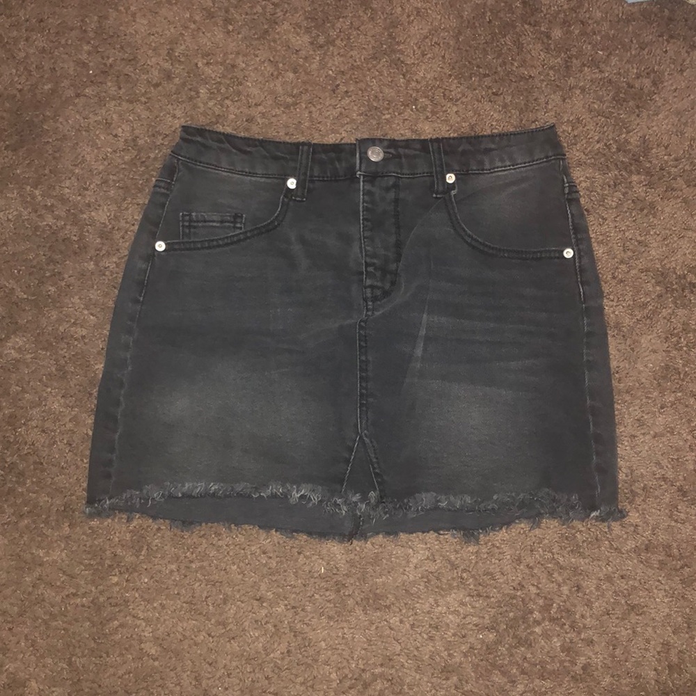 black jean skirt